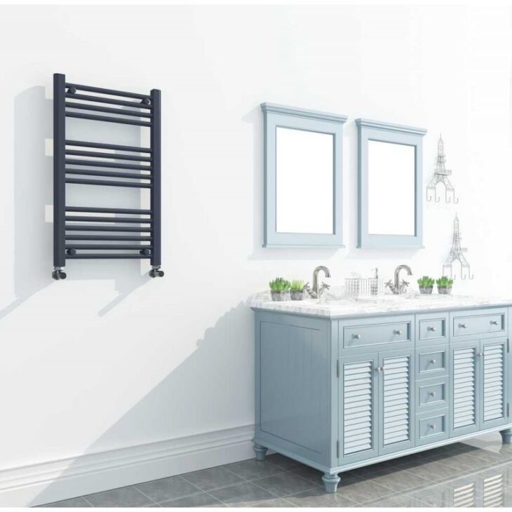 Nero Straight Heated Towel Rail - Various Size's - Anthracite - Image 2