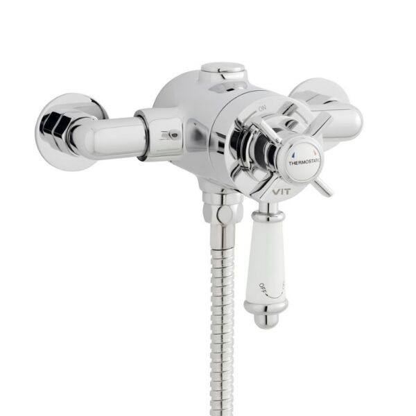 Kartell Klassique Crosshead Thermostatic Traditional Shower Valve - Chrome
