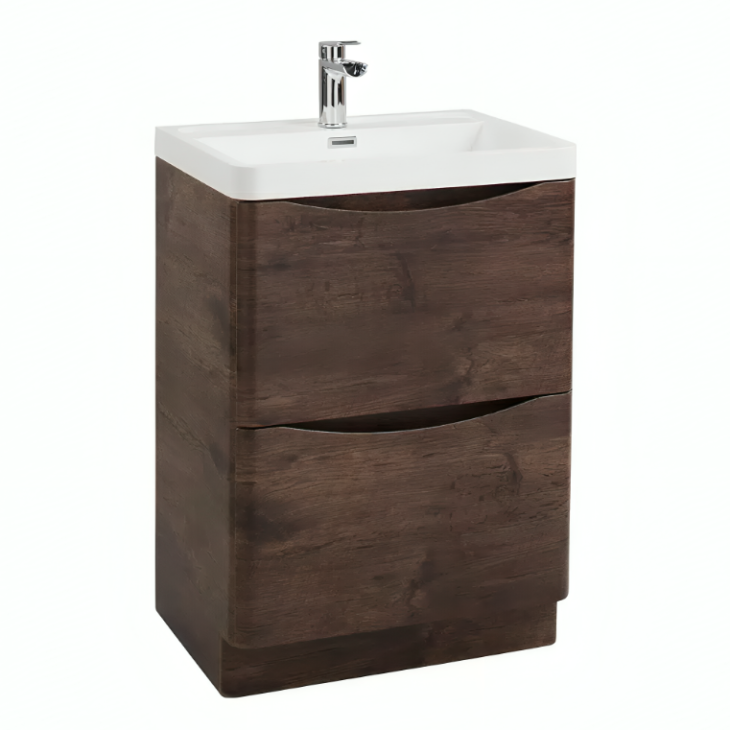 Bali Floor Standing Vanity Unit 600mm - Chestnut