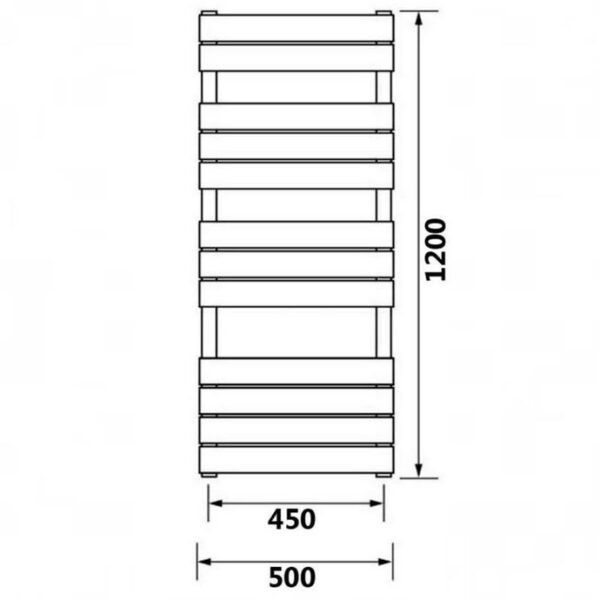 Kartell Memphis Straight Plated Towel Rail 500 x 1200mm - Chrome - Image 4