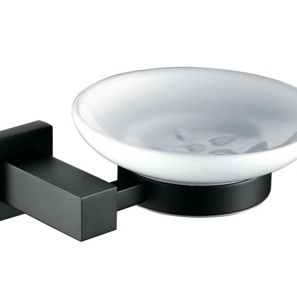 Mono Matt Black Bathroom Accessory - Matt Black Soap Dish