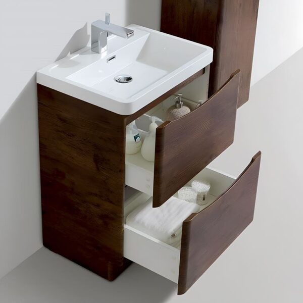 Bali Floor Standing Vanity Unit 600mm - Chestnut - Image 2