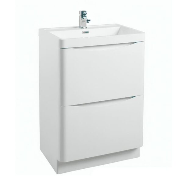Bali Floor Standing Vanity Unit 600mm - Gloss White