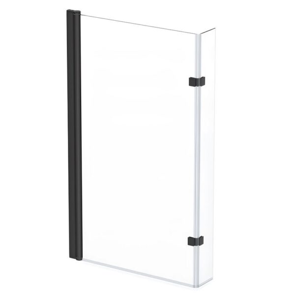 L Shape Bath Screen With Matt Black Profile - Image 3