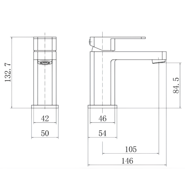 Lanza Mono Basin Mixer Tap & Waste - Matt Black - Image 3