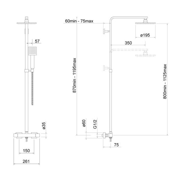 Trisën Zacha Black Square Drench Shower TSS101 - Image 3