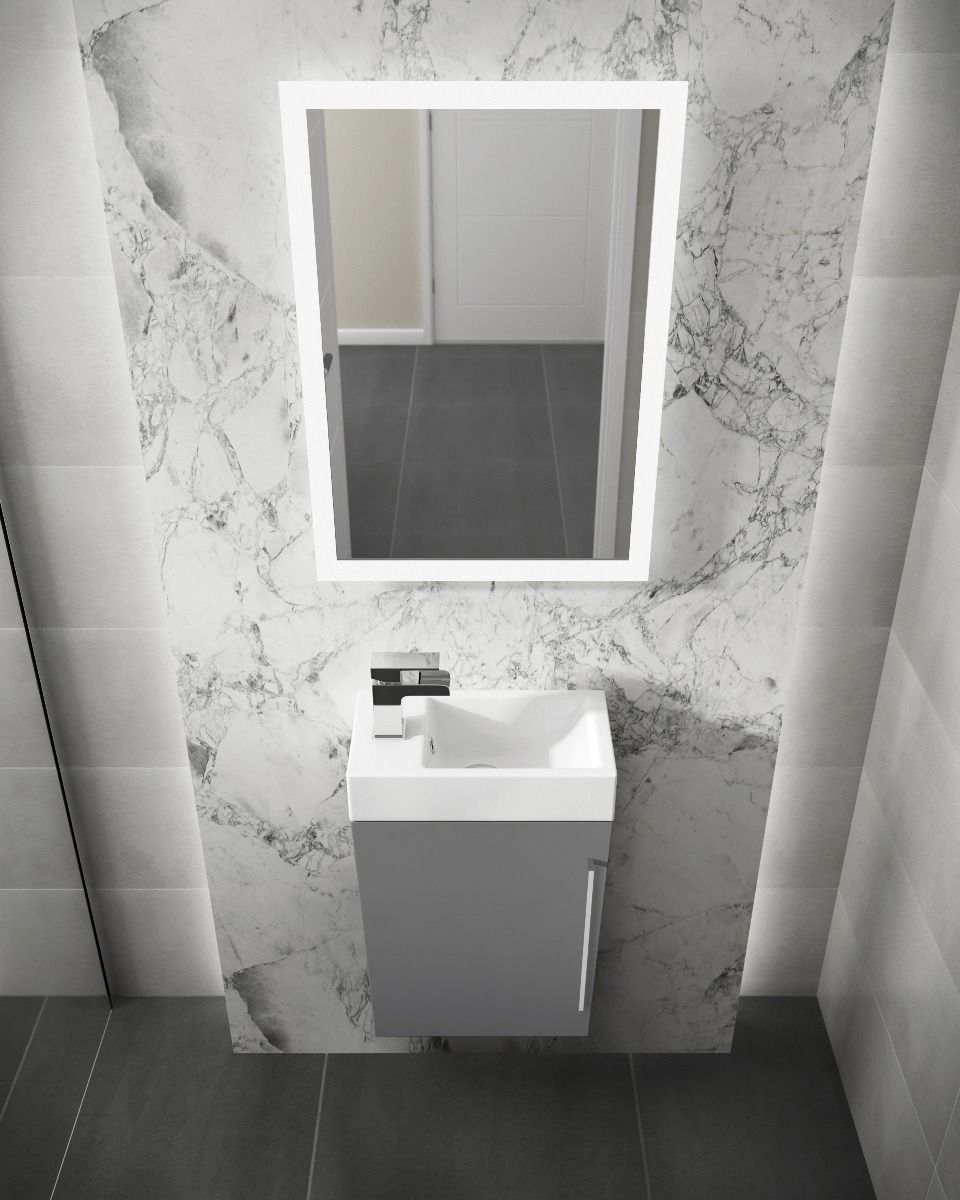 Elation Mito Dove Grey 400mm Wall Hung Vanity Unit - Image 2