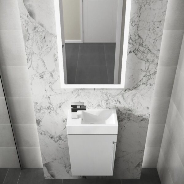 Elation Mito Pearl Grey 400mm Wall Hung Vanity Unit - Image 2