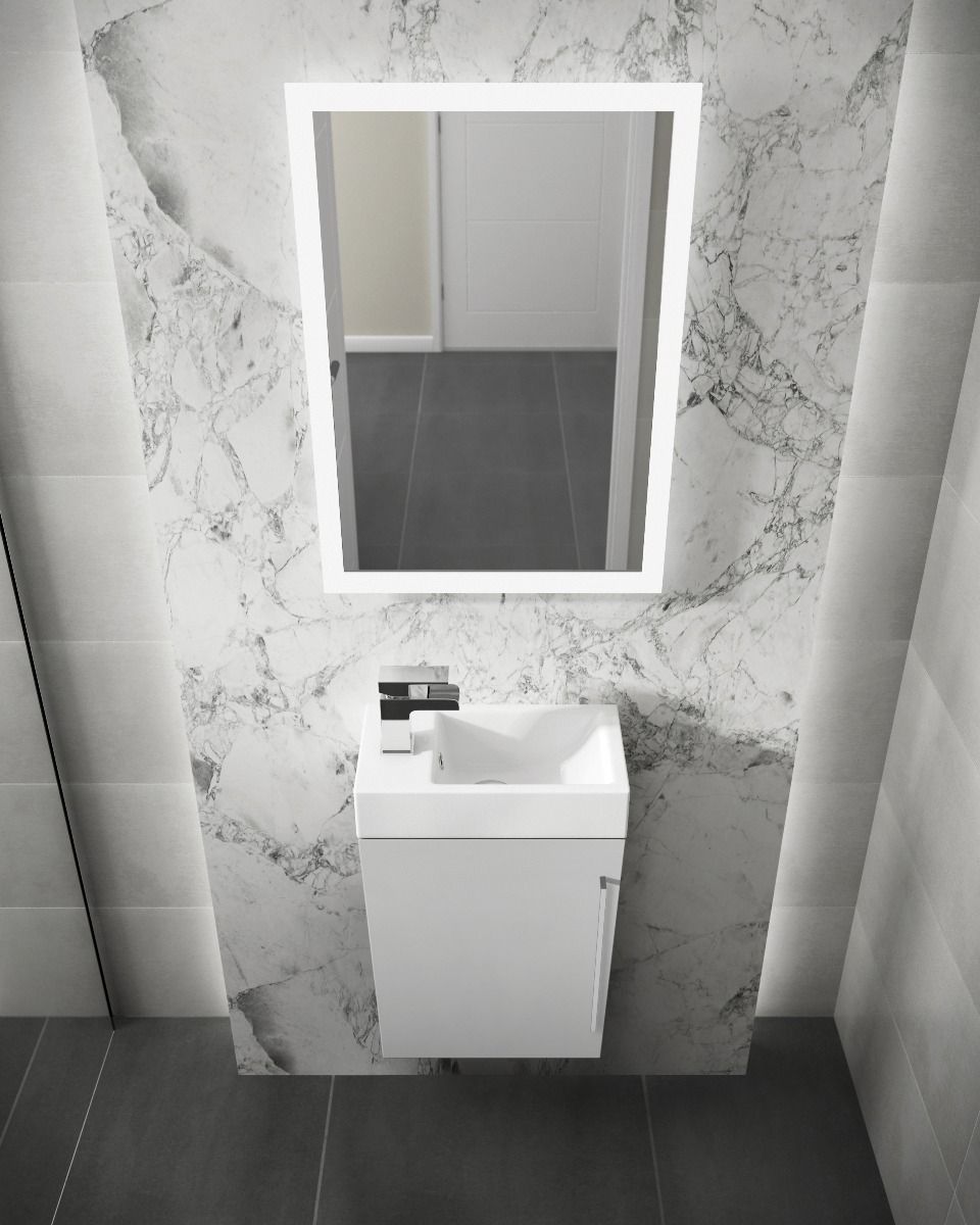 Elation Mito Pearl Grey 400mm Wall Hung Vanity Unit - Image 2