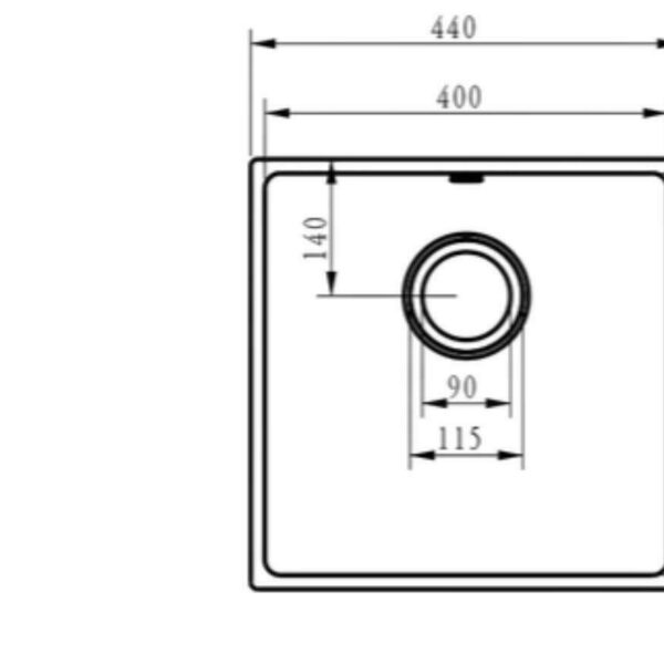 Ellsi Comite Undermounted-Inset Sink 440x440x205 Matt Grey Kitchen Sink - Image 4