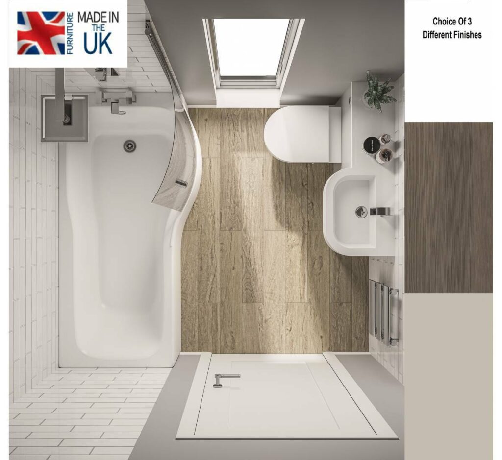 Elation P-Shape Slimline Combo Bodega Grey 1010mm - Image 3