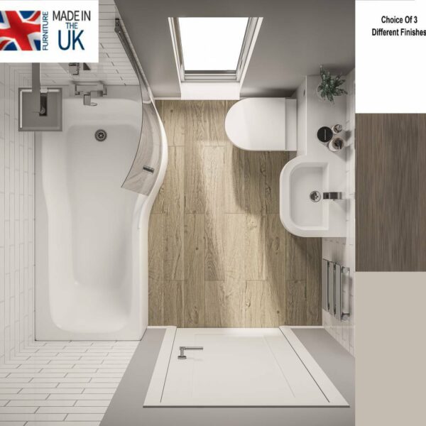 Elation P-Shape Slimline Combo Bodega Grey 1010mm - Image 3