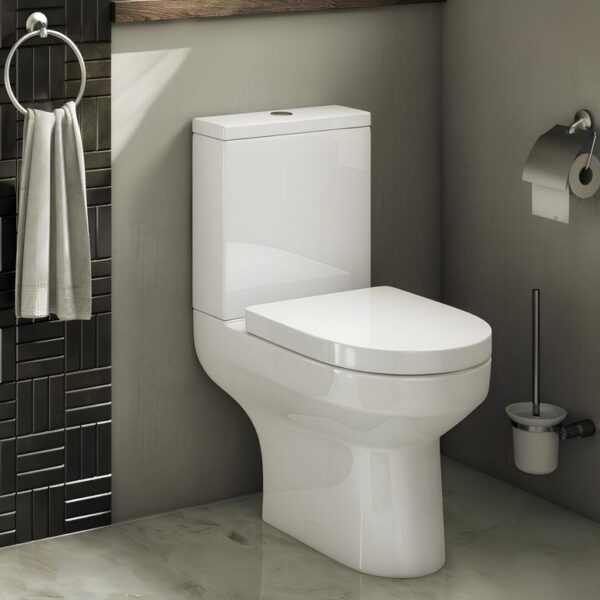 Kartell K-VIT Bijou Close Coupled Comfort Height Toilet D Shaped Pan & Cistern - Image 2