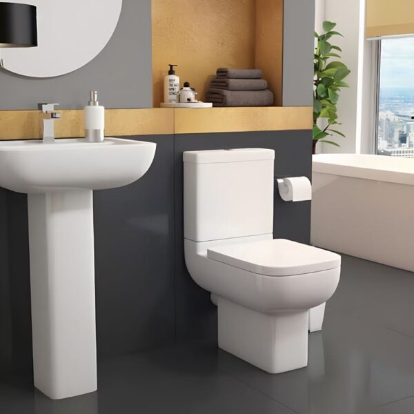 Options Raised Comfort Height Close Coupled Toilet Pan & Cistern - Image 2