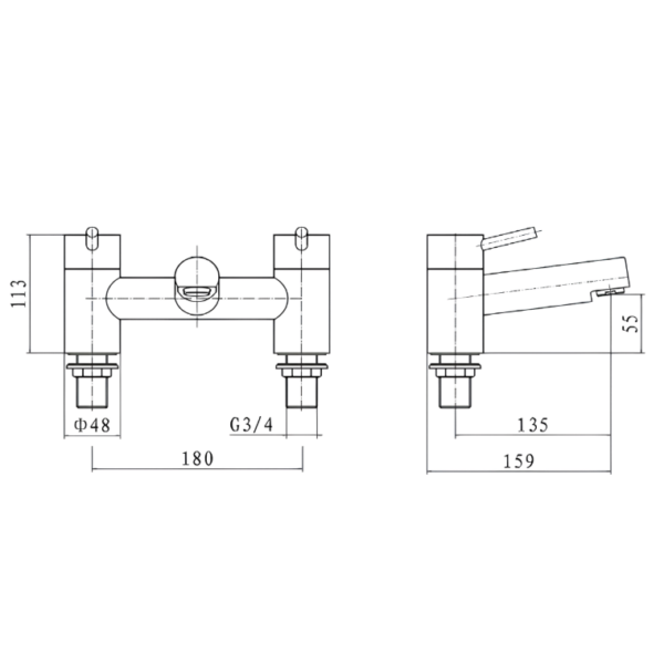 Kartell Plan Bath Filler Tap - Chrome - Image 2