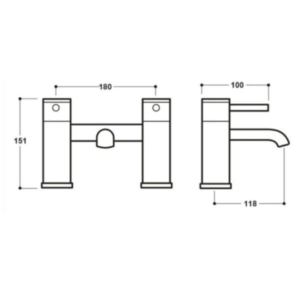 Refresh Round Bath Filler Tap - Black - Image 3