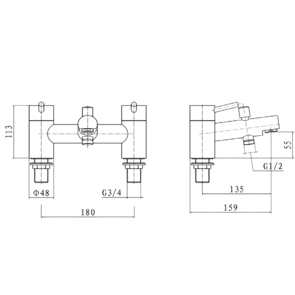 Kartell Plan Bath Shower Mixer Tap - Chrome - Image 2
