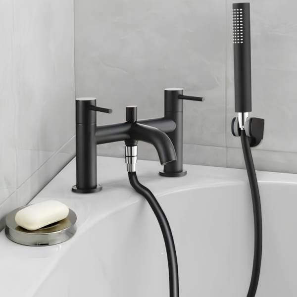 Refresh Round Bath Shower Mixer Tap - Black - Image 2