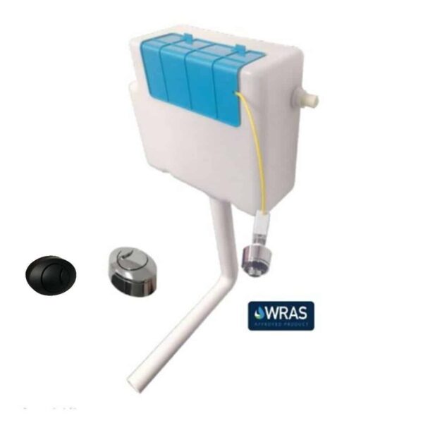 WRAS Dual Flush Concealed Cistern Air Gap-Black Button