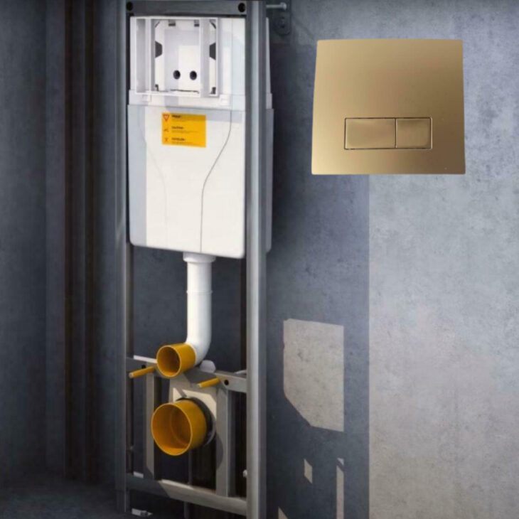 Sanica wall hung Toilet System Frame Gold