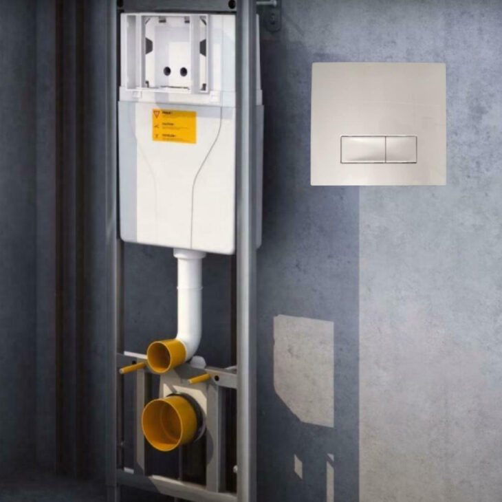 Sanica Dual Flush Wall Hung Toilet Frame System White-1100mm