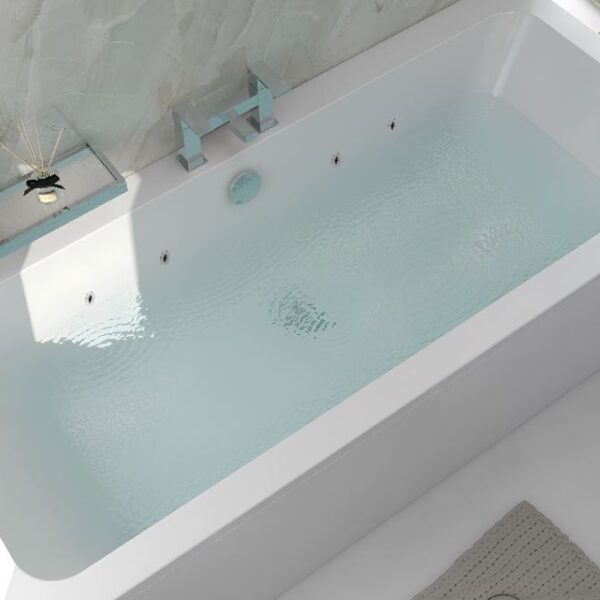 1900×900 Double Ended Square Whirlpool Bath 6-8-11 Jets & Lights - Image 3