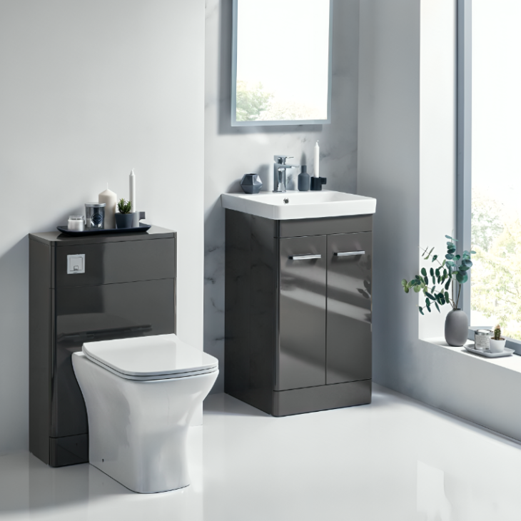 Sognare Rossini Wolf Grey Floor Standing Vanity Unit with Basin 500mm - Image 2