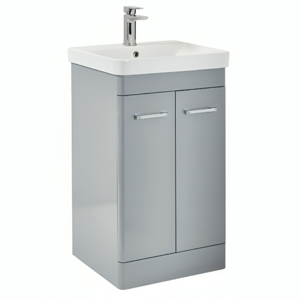 Tossina 500mm Floorstanding Vanity Unit & Basin – Pebble Grey