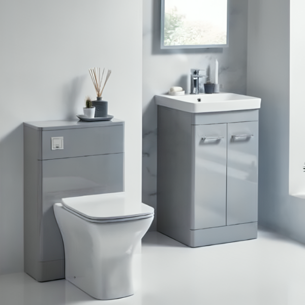 Tossina 500mm Floorstanding Vanity Unit & Basin – Pebble Grey - Image 5
