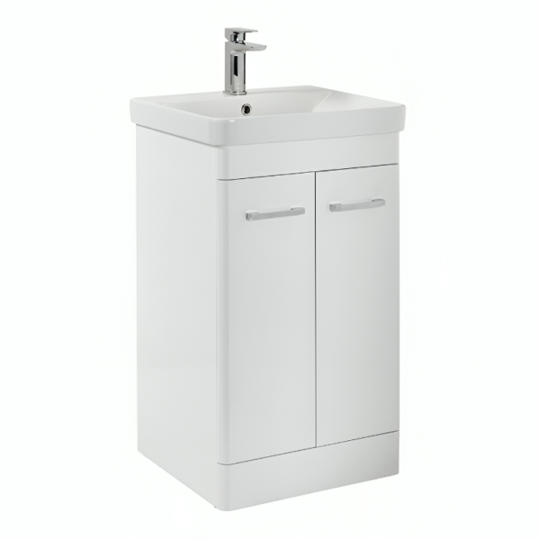 Tossina 500mm Floorstanding Vanity Unit & Basin – White Gloss