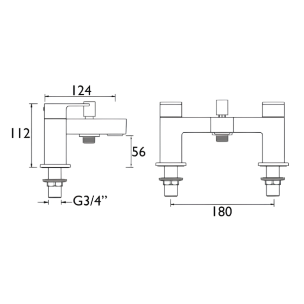 Bristan Frenzy Bath Filler Tap FRZ BF C - Chrome - Image 2