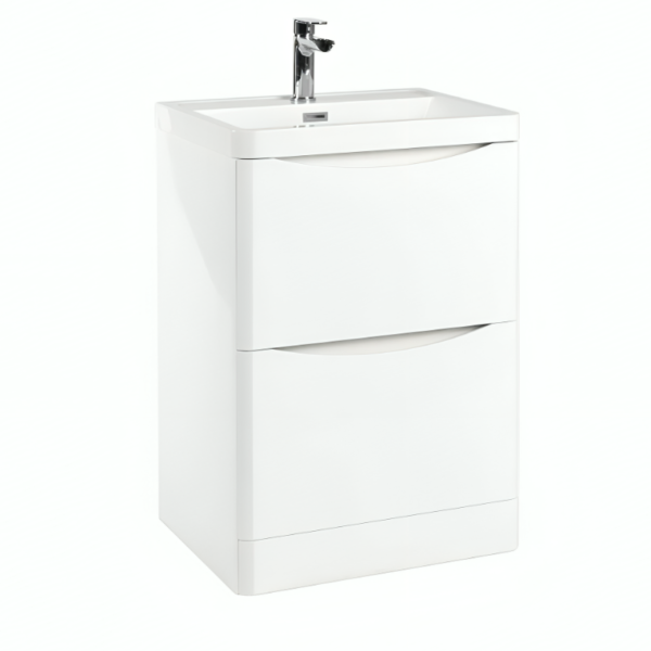 Sognare Biella 600mm Floor Standing Vanity Unit - Gloss White