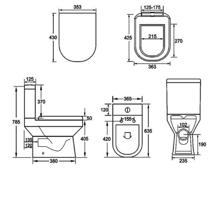 Bijou Close Coupled Toilet With Touchless Flush Sensor - Image 5