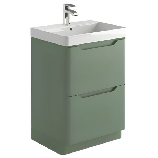 Sognare Biella Matt 600mm Floor Standing Vanity Unit - Sage Green