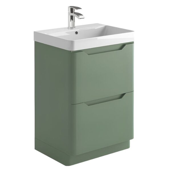 Sognare Ella Sage Green 600mm Floor Standing Vanity Unit With Basin