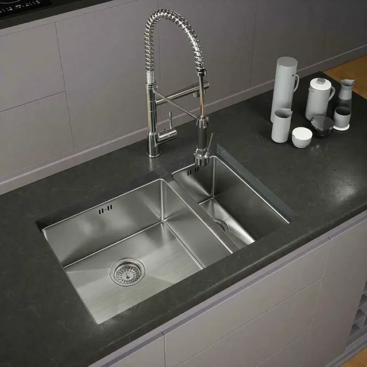 Ellsi Elite Stainless Steel 1.5 Undermounted-Inset Kitchen Sink 670×440 & Waste - Image 2
