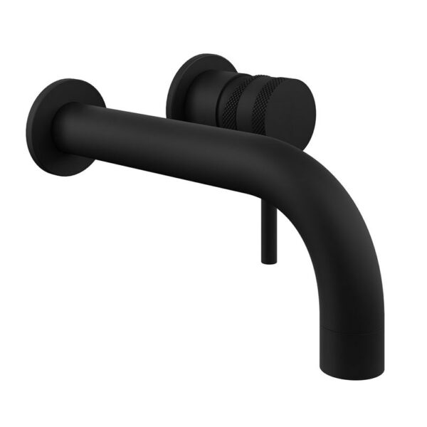 Core Wall Mounted Basin Tap Round & Screw Head - Matt Black