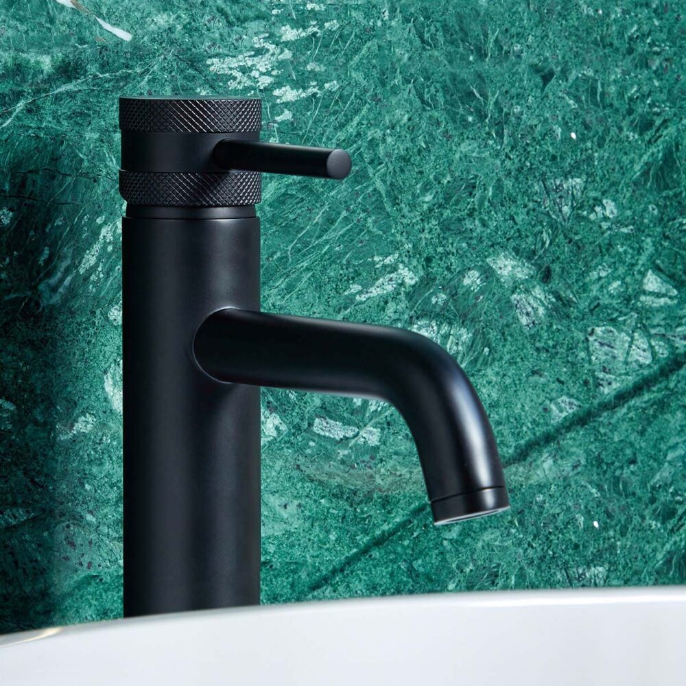 Core Tall Round Mono Basin Mixer Tap & Screw Head - Matt Black - Image 3