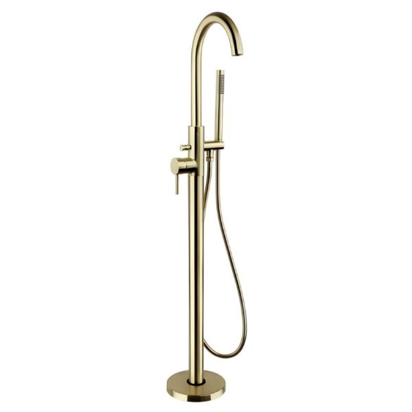 Kartell Ottone Freestanding Bath Shower Mixer Tap - Brushed Brass
