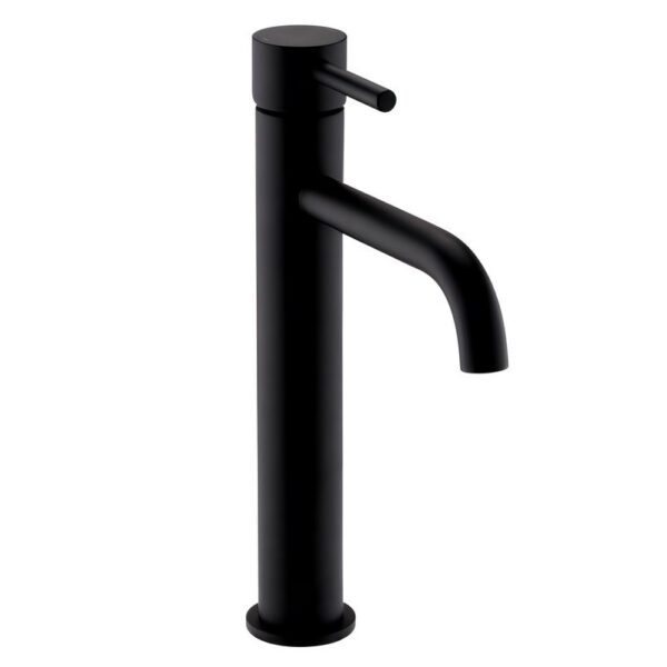 Tall Single Lever Mono Basin Mixer Tap - Matt Black