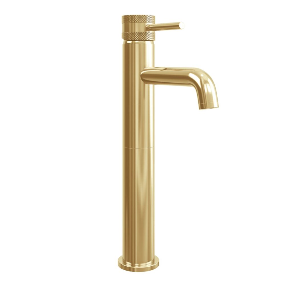 Core Tall Mono Basin Mixer Tap & Screw Head - Brushed Brass