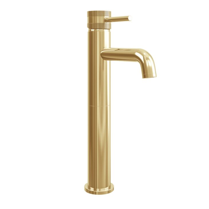 Core Tall Mono Basin Mixer Tap & Screw Head - Brushed Brass