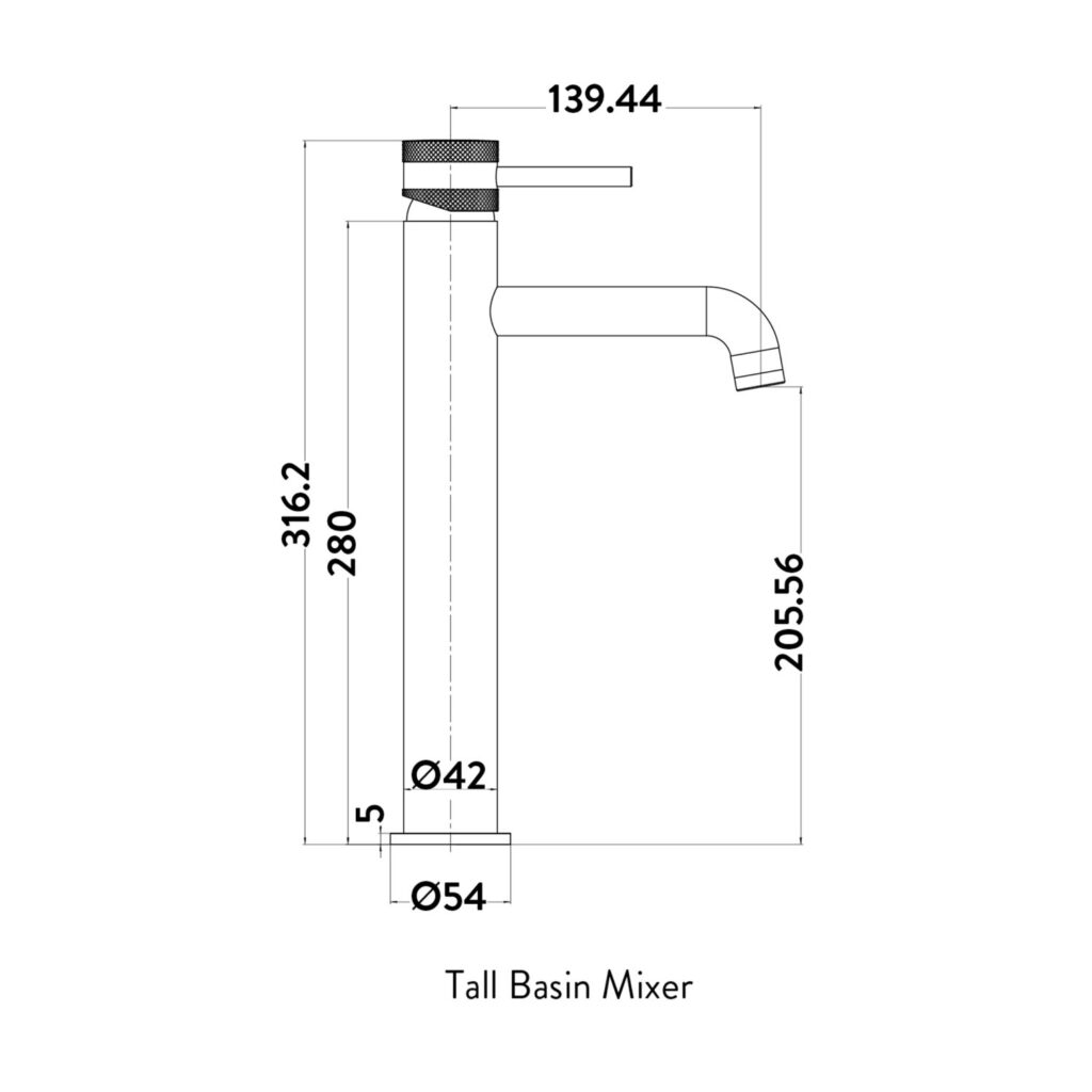 Core Tall Mono Basin Mixer Tap & Screw Head - Brushed Brass - Image 2
