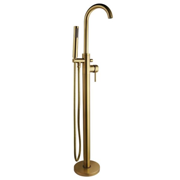 Alvoro Harrow Freestanding Bath Shower Mixer Tap - Brushed Brass