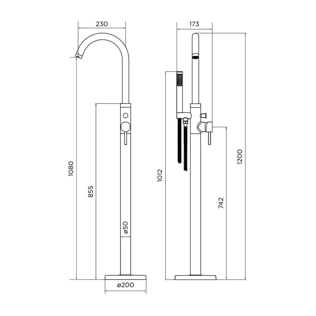 Alvoro Harrow Freestanding Bath Shower Mixer - Chrome - Image 3