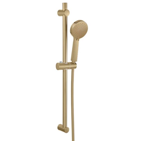 Highlife Airth Round Brushed Brass Shower Riser Rail Kit
