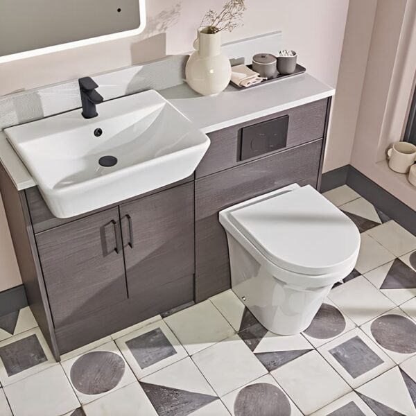 Tavistock Aerial 560mm Semi Recessed Basin 1 Tap Hole - White - Image 2