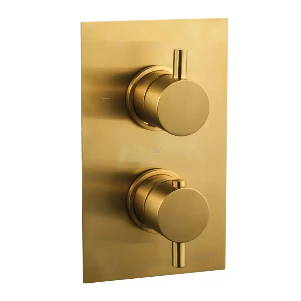 Brushed Brass Concealed Valve Package – Round - Image 3