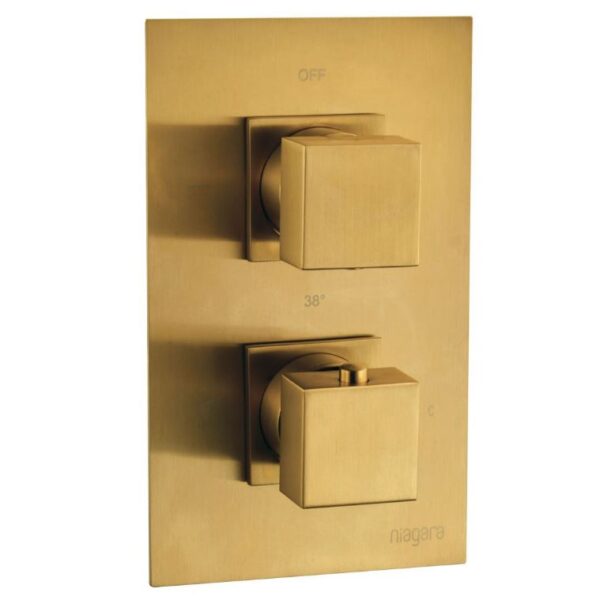 Niagara Observa Square Twin Valve - Brushed Brass