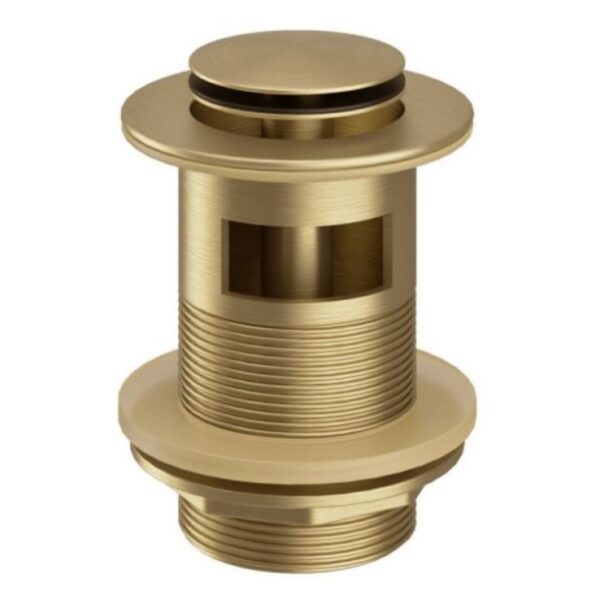 Brushed Brass Slotted Clicker Basin Waste
